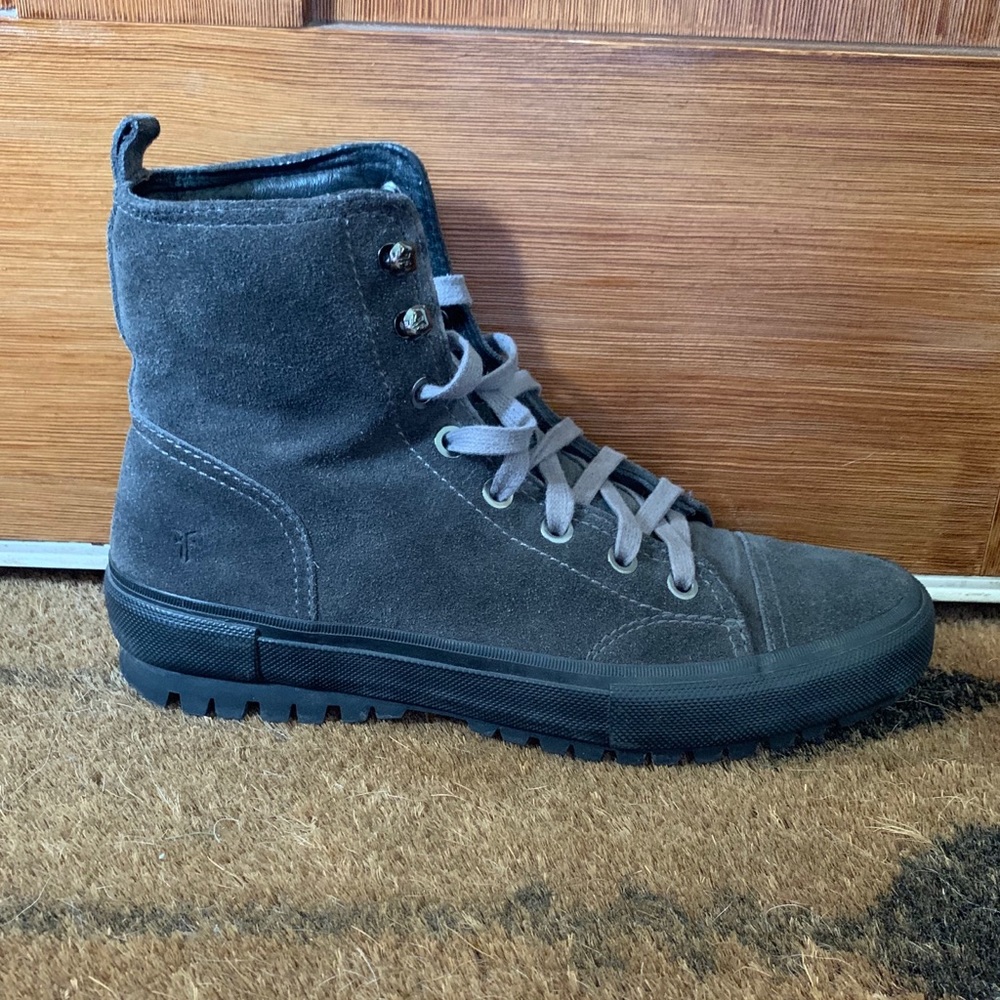 Frye Grey Waterproof Suede Mens Boots